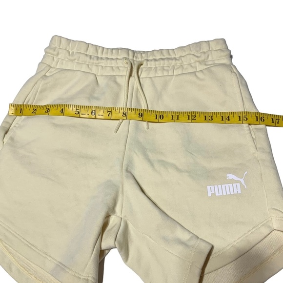 Puma NWOT Pale Yellow High Waist Sweat Leisure Sportwear Shorts Size XS - Picture 9 of 11
